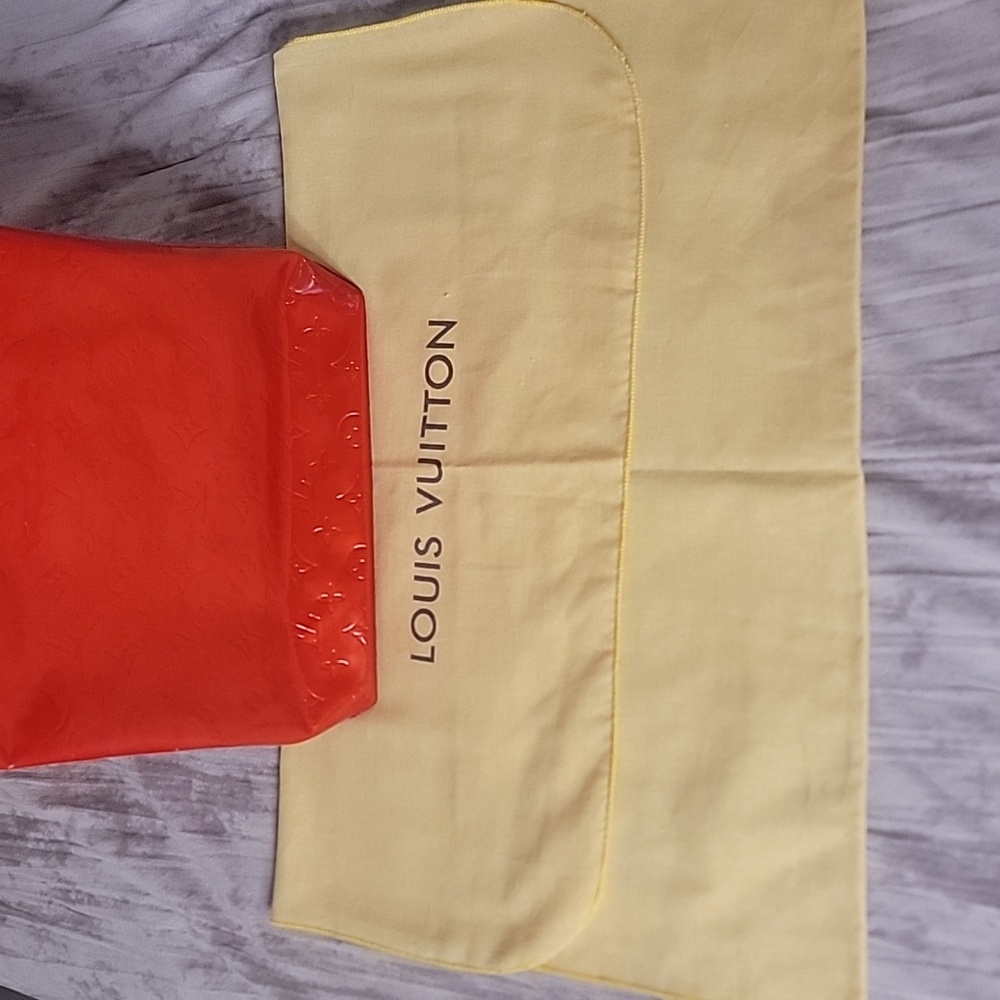 LOUIS VUITTON Monogram Vernis Reade MM Hand Bag Red Rouge LV Auth With Dust Bag - Picture 12 of 12